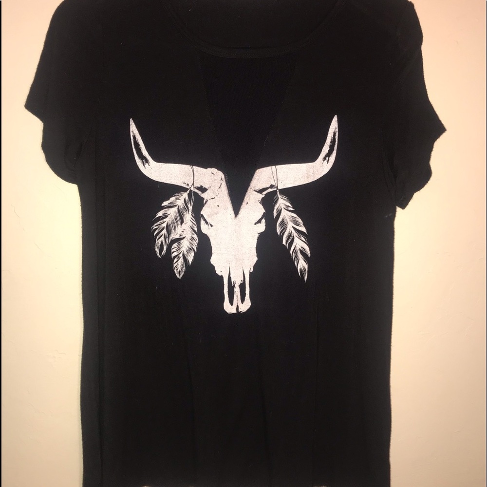 Cow Skull T-Shirt with mesh cut-out in the front